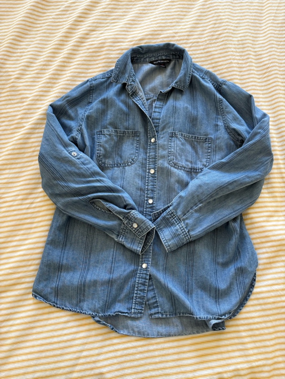 Button-Up Denim Shirt Jacket in Light Blue